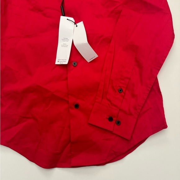 Calvin Klein boys button up dress shirt red size 12 regular slim fit long sleeve - Picture 3 of 9